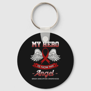 Hero ist jetzt mein Engel-Gehirn Aneurysm-Bewussts Schlüsselanhänger