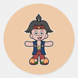 Hero Momotaro, der Peach Boy Runder Aufkleber