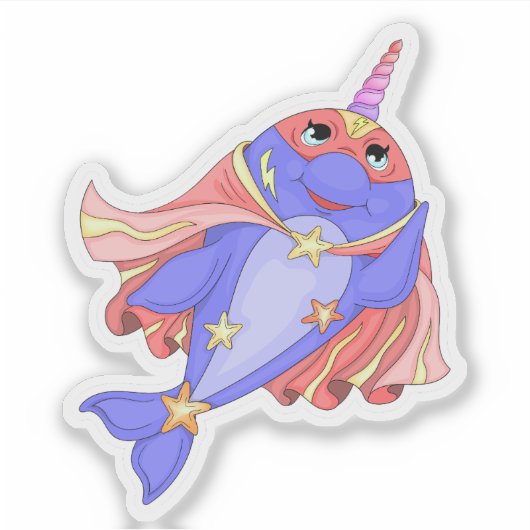 Hero Narwhal Aufkleber (Vorderseite)