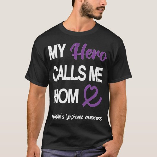 Hero nennt mich Mama Hodgkin's Lymphoma Warrior Pu T-Shirt (Vorderseite)