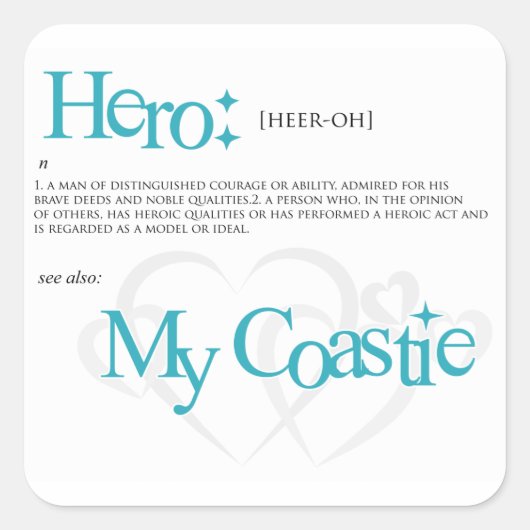 Hero Quadratischer Aufkleber (Vorderseite)