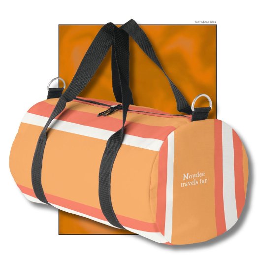 Hero Stripes Horizontal Lines Red Orange White Duffle Bag