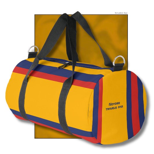 Hero Stripes Horizontal Lines Yellow Blue Red Duffle Bag