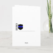 Hero Thin Blue Line Personalisierter Polizeibeamte Dankeskarte (Rückseite)