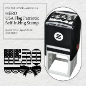 HERO USA Flag Patriotische Selbstfarbige Briefmark Permastempel