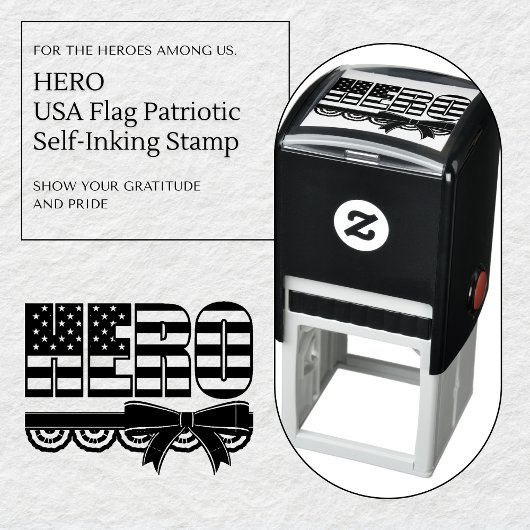 HERO USA Flag Patriotische Selbstfarbige Briefmark Permastempel