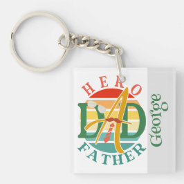 Hero Vater Fath Sunset Krawatte, Mustache & Sonnen Schlüsselanhänger