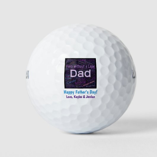 Hero Vater Happy Vatertag Golfball (Vorderseite)