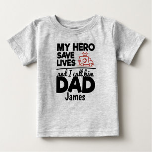Hero Vater Personalisiert Ambulance Baby T - Shirt