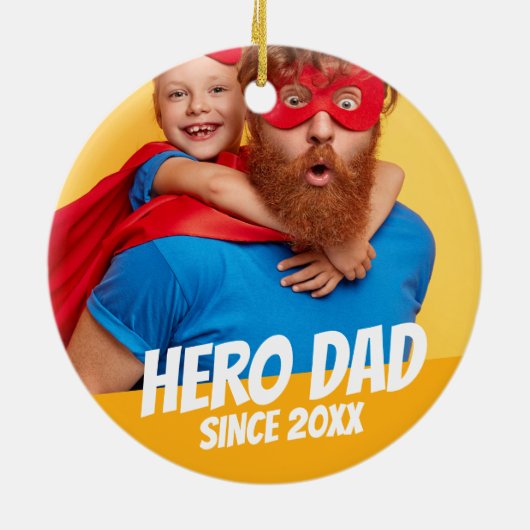 Hero Vater Seit 20XX Modernes Cool Einfaches Keramik Ornament (Hinten)