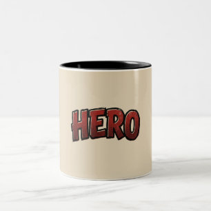 HERO   Vintage-Comic-Lettering-Tasse Zweifarbige Tasse