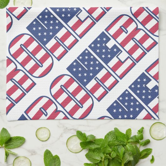 Heroamerikanischer Flaggenstars Streifen Rotes Bla Handtuch (Gefaltet)