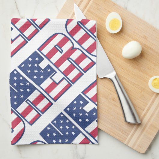 Heroamerikanischer Flaggenstars Streifen Rotes Bla Handtuch (Viertel Falte)