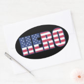 Heroamerikanischer Flaggenstars Streifen Rotes Bla Ovaler Aufkleber (Umschlag)