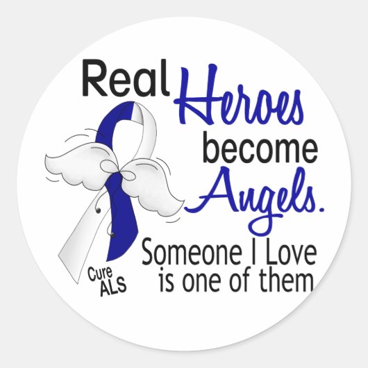 Heroes Become Angels ALS Runder Aufkleber (Vorderseite)