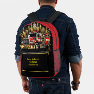 Heroes City Feuerwagen Helden des Alltags Bedruckter Rucksack