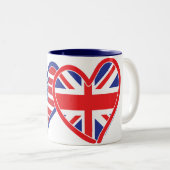 Heroes der amerikanischen Flagge/Backenfahne Zweifarbige Tasse (VorderseiteRechts)