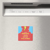Heroes Liebe Villains - Lightning Square Magnet (In Situ (Geschirrspüler))