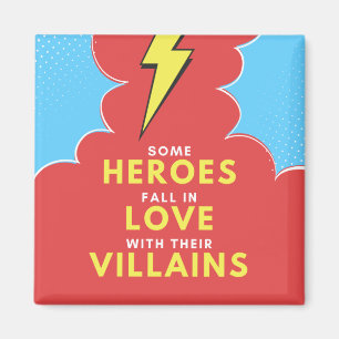 Heroes Liebe Villains - Lightning Square Magnet