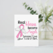 Heroes werden Engel Brustkrebs Postkarte (Stehend Vorderseite)