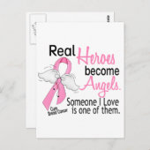 Heroes werden Engel Brustkrebs Postkarte (Vorne/Hinten)