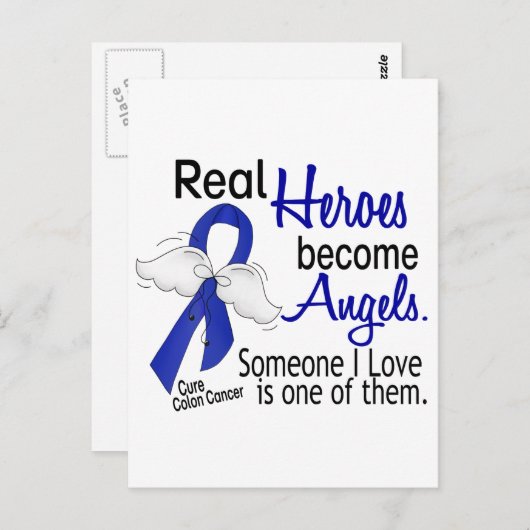 Heroes werden Engel Colon Cancer Postkarte (Vorne/Hinten)