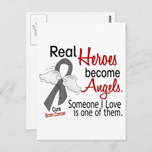 Heroes werden Engel Hirnkrebs Postkarte (Vorne/Hinten)