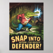 Heroic Alligator Comic Style Bayou Defender Poster (Vorne)