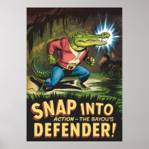 Heroic Alligator Comic Style Bayou Defender