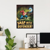 Heroic Alligator Comic Style Bayou Defender Poster (Heimbüro)