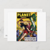 Heroic Blonde Rides a Dinosaurier Postkarte (Vorne/Hinten)