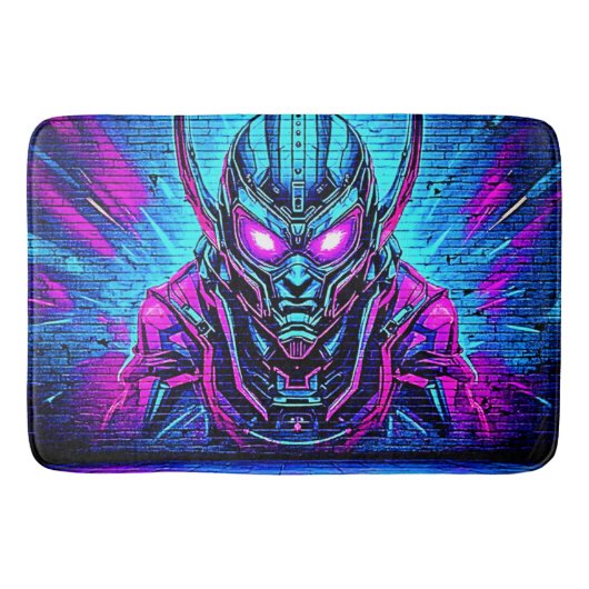 Heroic Cyberpunk Vibe Badematte (Vorderseite)