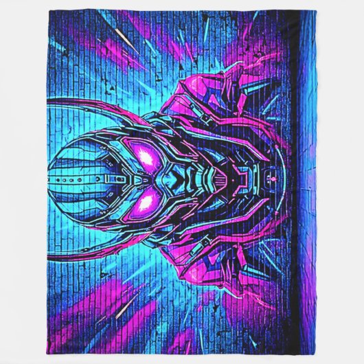 Heroic Cyberpunk Vibe Fleecedecke (Vorderseite)
