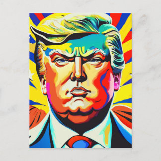 Heroic Donald Trump Patriotic Präsident Portrait Postkarte