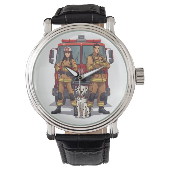 Heroic Firefighters & Dalmatian Anime Wrist Watch Armbanduhr (Vorderseite)