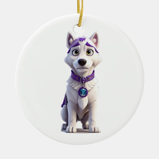 Heroic Husky Keramik Ornament (Vorne)