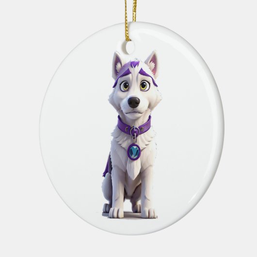 Heroic Husky Keramik Ornament (Links)