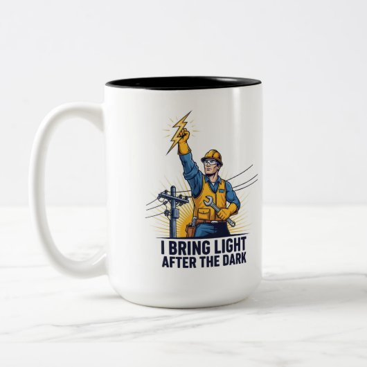 Heroic Lineman Coffee Mug Zweifarbige Tasse (Links)