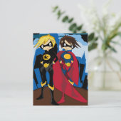 Heroic Superheroes Postcard Postkarte (Stehend Vorderseite)