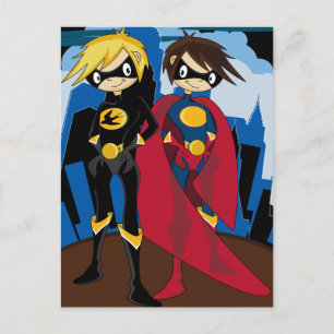 Heroic Superheroes Postcard Postkarte