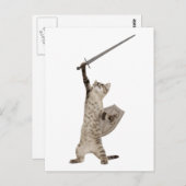 Heroic Warrior Knight Cat Postkarte (Vorne/Hinten)