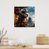 Heroisch Golden Epic Samurai Digitale Kunst Poster (Küche)