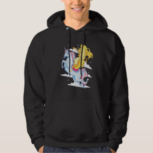 Heroische Banane mit Langhaarrennen im Einhorn Hoodie