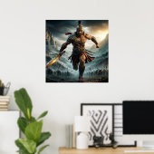 Heroische Bronze Epic Warrior Charming Digitale Ku Poster (Heimbüro)