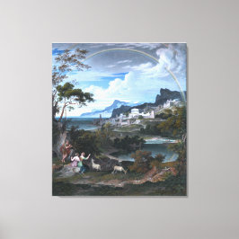 Heroische Landschaft mit Regenbogen Leinwanddruck