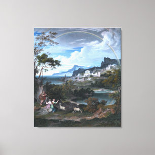 Heroische Landschaft mit Regenbogen Leinwanddruck