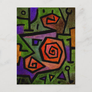 Heroische Rose von Paul Klee Abstrakt Art Postcard Postkarte