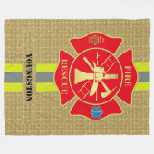 Heroischer Feuerwehrmann Maltese Cross Cosy Design Fleecedecke (Vorderseite (Horizontal))