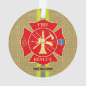 Heroischer Feuerwehrmann, Malteser Cross Design Ornament (Rückseite)