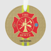 Heroischer Feuerwehrmann, Malteser Cross Design Ornament (Vorderseite)
